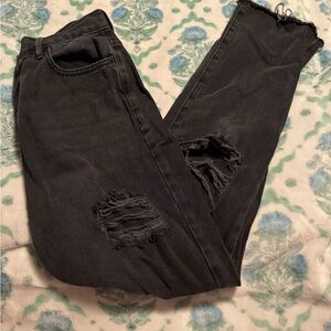 PacSun High Rise Distressed Charcoal Jeans